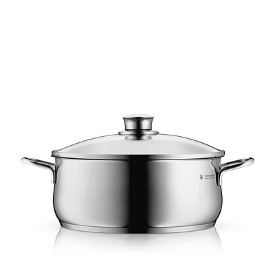 Oala joasa cu capac WMF Diadem Plus, 24 cm, 4.2L, inductie, Cromargan®