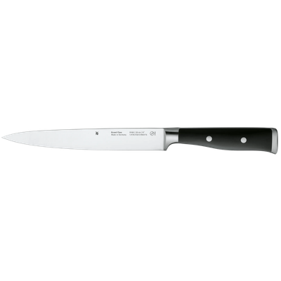 Set de 4 cutite si foarfeca WMF Grand Class, suport inclus, negru