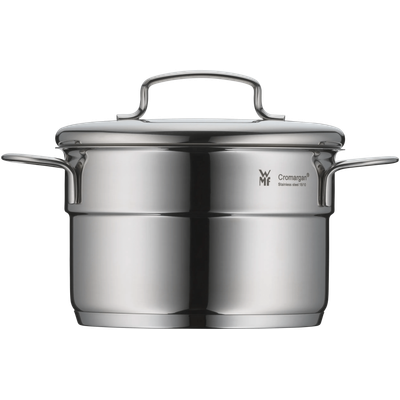 Oala inalta cu capac, WMF Mini, 1.3 L, 14 cm, Cromargan®, argintiu 