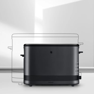 Prajitor de paine WMF KITCHENminis, 600W, 7 trepte, Cromargan®, negru