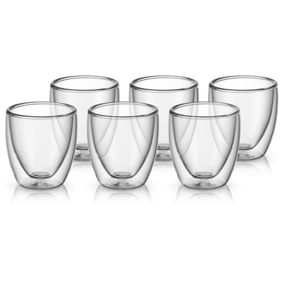 Set pahare pentru espresso WMF, 6 piese, pereti dubli, 80 ml