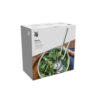 Bol din portelan cu set tacamuri pentru salata WMF Nuova, Cromargan®