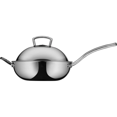 Tigaie wok cu capac WMF Multiply, 28 cm, Cromargan®, argintiu