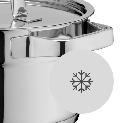 Set 5 piese oale cu capac WMF Compact Cuisine, Cromargan®, TransTherm®