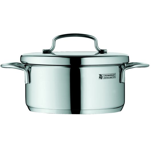 Oala joasa cu capac WMF Mini, 12 cm, 0.7L, Cromargan®, argintiu