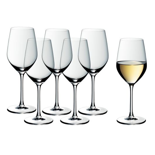 Set 6 pahare cu picior pentru vin alb WMF Easy Plus, cristal