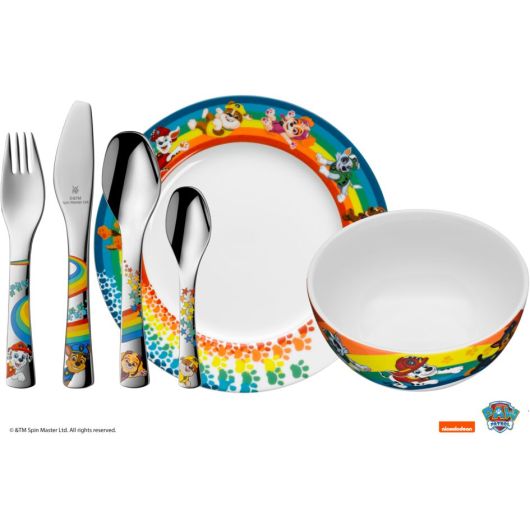 Set de tacamuri si vesela pentru copii WMF Paw Patrol, ceramica - inox