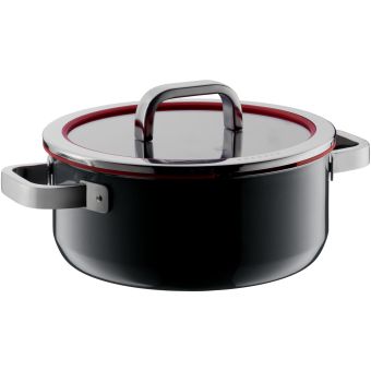 Oala cu capac WMF Fusiontec Functional, 24 cm, 4.4L, inductie, negru