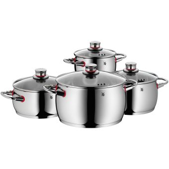 Set de 4 piese WMF Quality One cu capac,  Cromargan®, argintiu