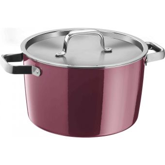 Oala inalta WMF Fusiontec Aromatic, 24 cm, 6.2 litri, inductie, roz