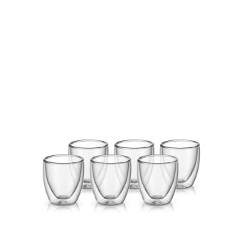 Set pahare pentru espresso WMF, 6 piese, pereti dubli, 80 ml