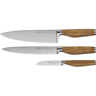 Set de cutite WMF Grand Wood, 3 piese, manere din lemn