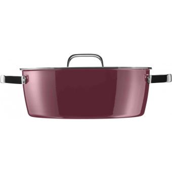 Cratita cu capac WMF Fusiontec Aromatic Rose Quartz, 28 cm, inductie