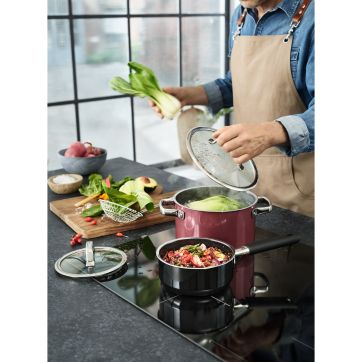 Oala cu capac de sticla WMF Fusiontec Mineral, 20 cm, 3.7L, inductie