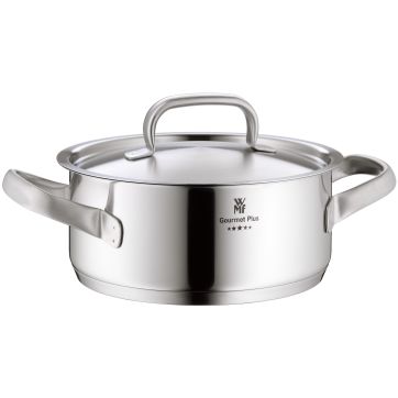 Oala cu capac WMF Gourmet cu capac, 20cm, 2.5 L, Cromargan®, argintiu