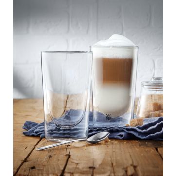 Set de 2 pahare pentru Latte Macchiato WMF Kineo, pereti dubli, transparent