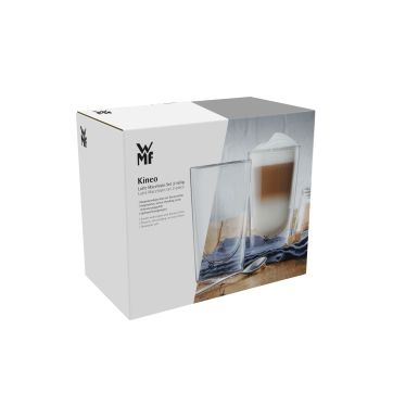 Set de 2 pahare pentru Latte Macchiato WMF Kineo, pereti dubli, transparent