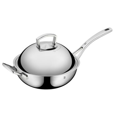 Tigaie wok WMF Multiply de 28 cm, Cromargan®, argintiu