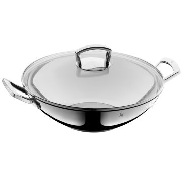 Tigaie wok cu capac WMF, 36 cm, inductie, Cromargan®
