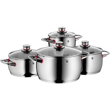 Set de 4 piese WMF Quality One cu capac,  Cromargan®, argintiu