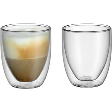 Set de 2 pahare cu perete dublu pentru cappuccino WMF Kult, sticla