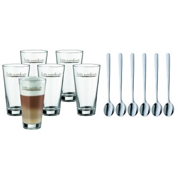 Set pahare si lingurite Latte Macchiato WMF Clever & More, 12 piese