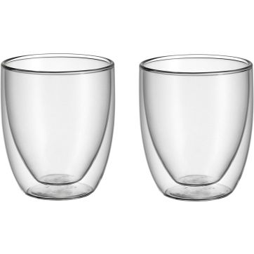 Set de 2 pahare cu perete dublu pentru cappuccino WMF Kult, sticla