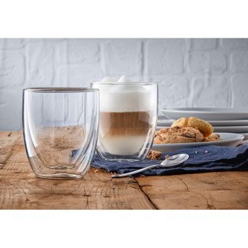 Set de 2 pahare cu perete dublu pentru cappuccino WMF Kult, sticla