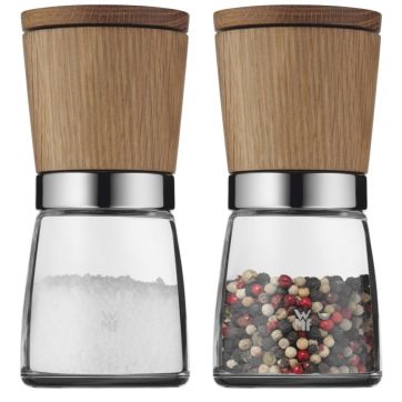 Set 2 rasnite pentru sare - piper, WMF Ceramill Nature, lemn cu sticla