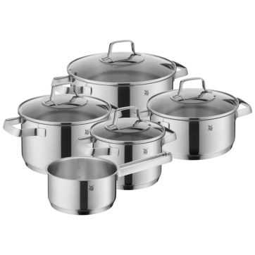 Set de 5 oale cu capac WMF Belmont, baza TransTherm®, Cromargan® Set de 5 oale cu capac WMF Belmont, baza TransTherm®, Cromargan®
